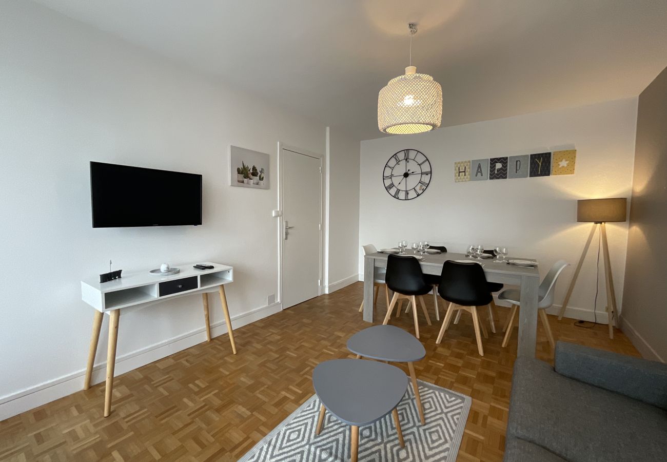 Living room, dining room, television