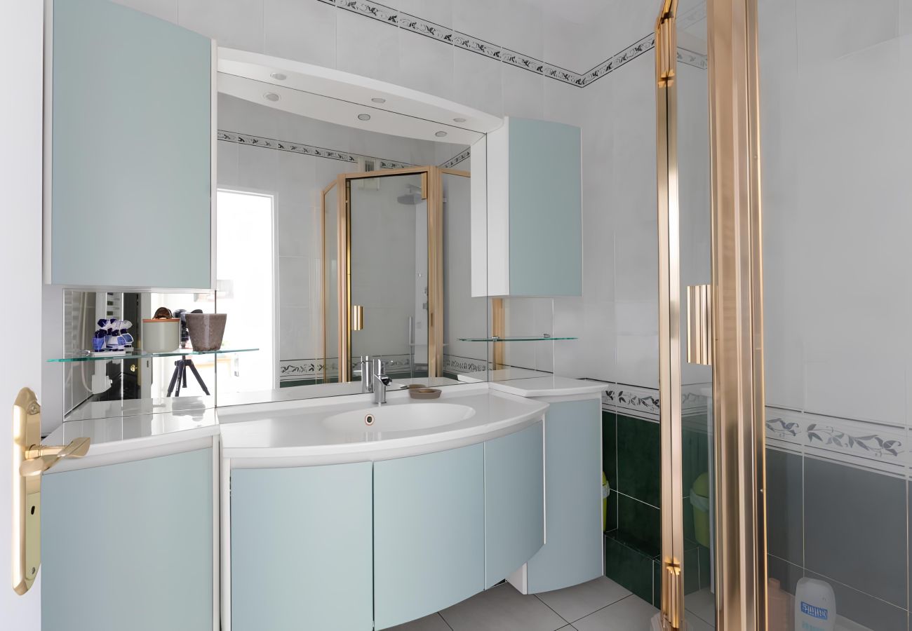 Salle d'eau, douche, meuble vasque 