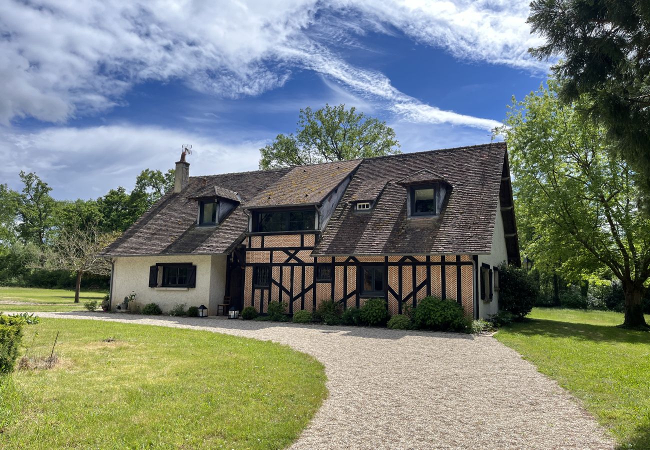 Maison, façade, jardin 