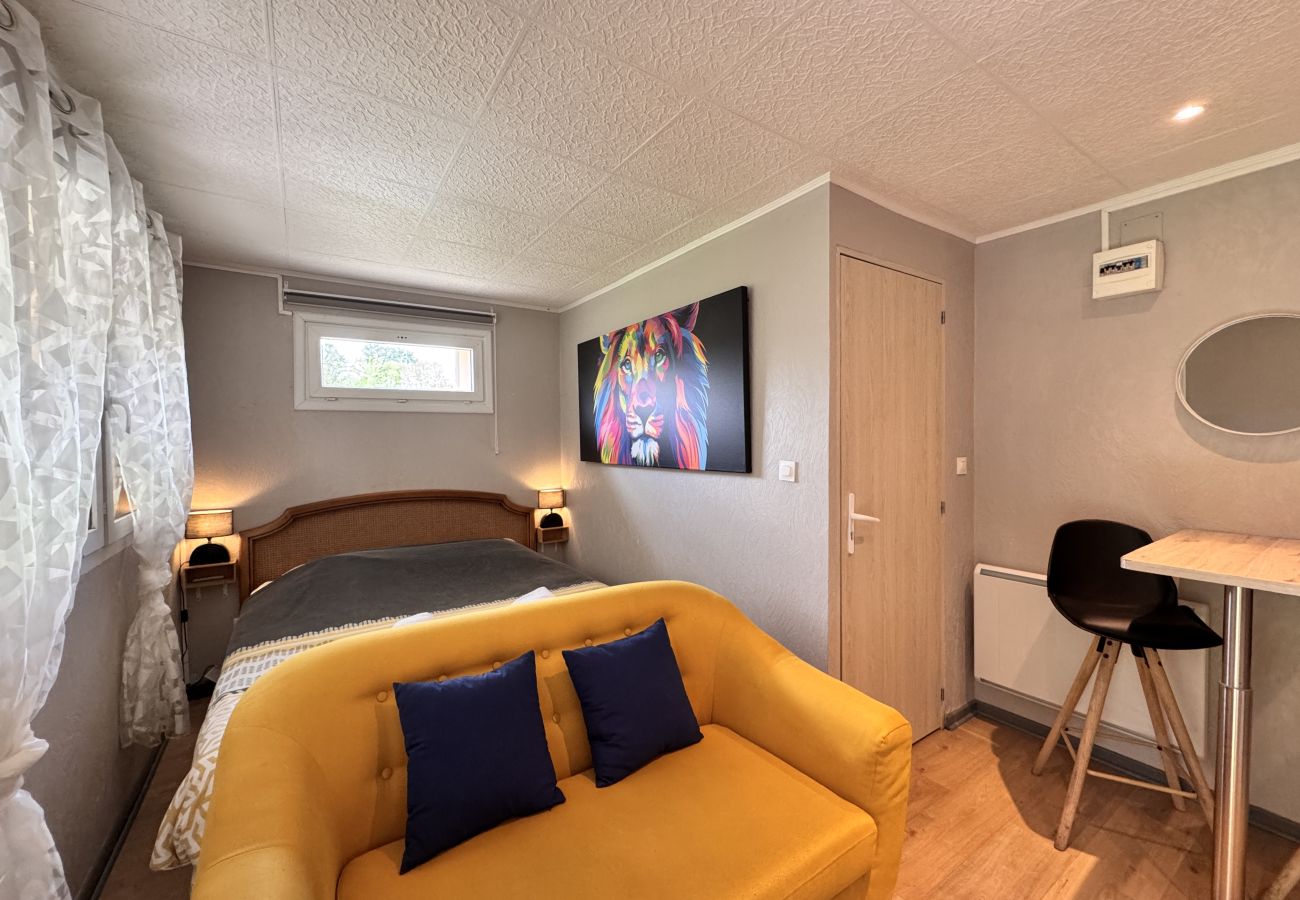 Espace salon avec TV. 