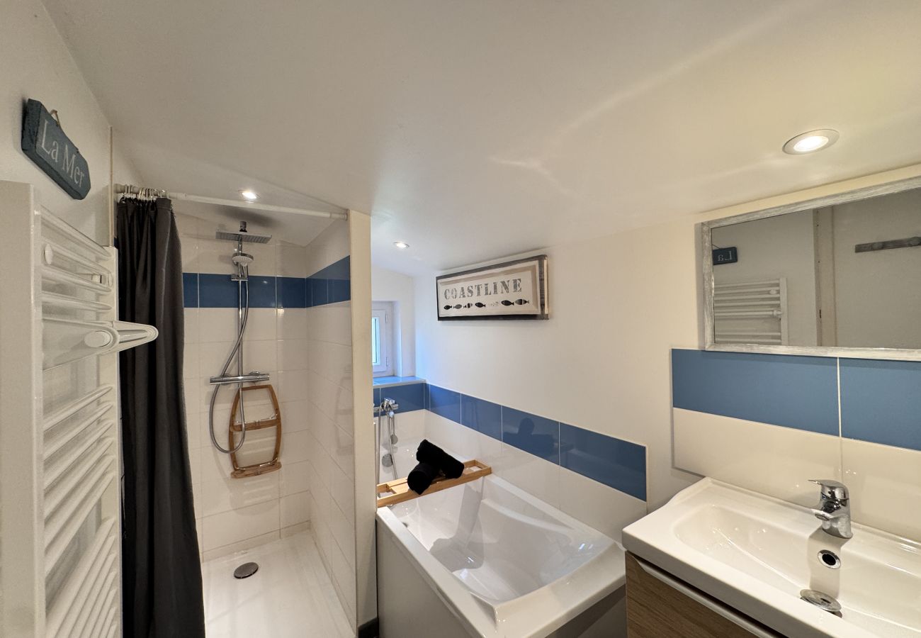 Meuble vasque et wc séparé. 